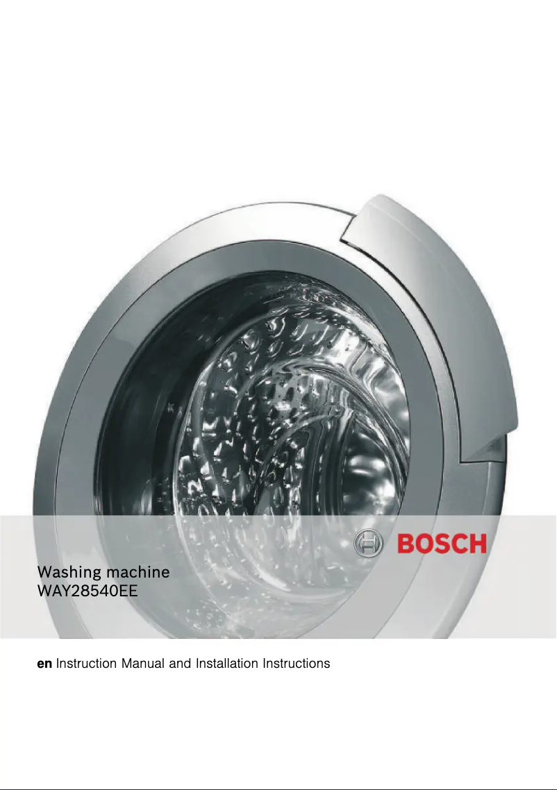 Page n°1 - Manuel utilisateur Bosch WAY28540