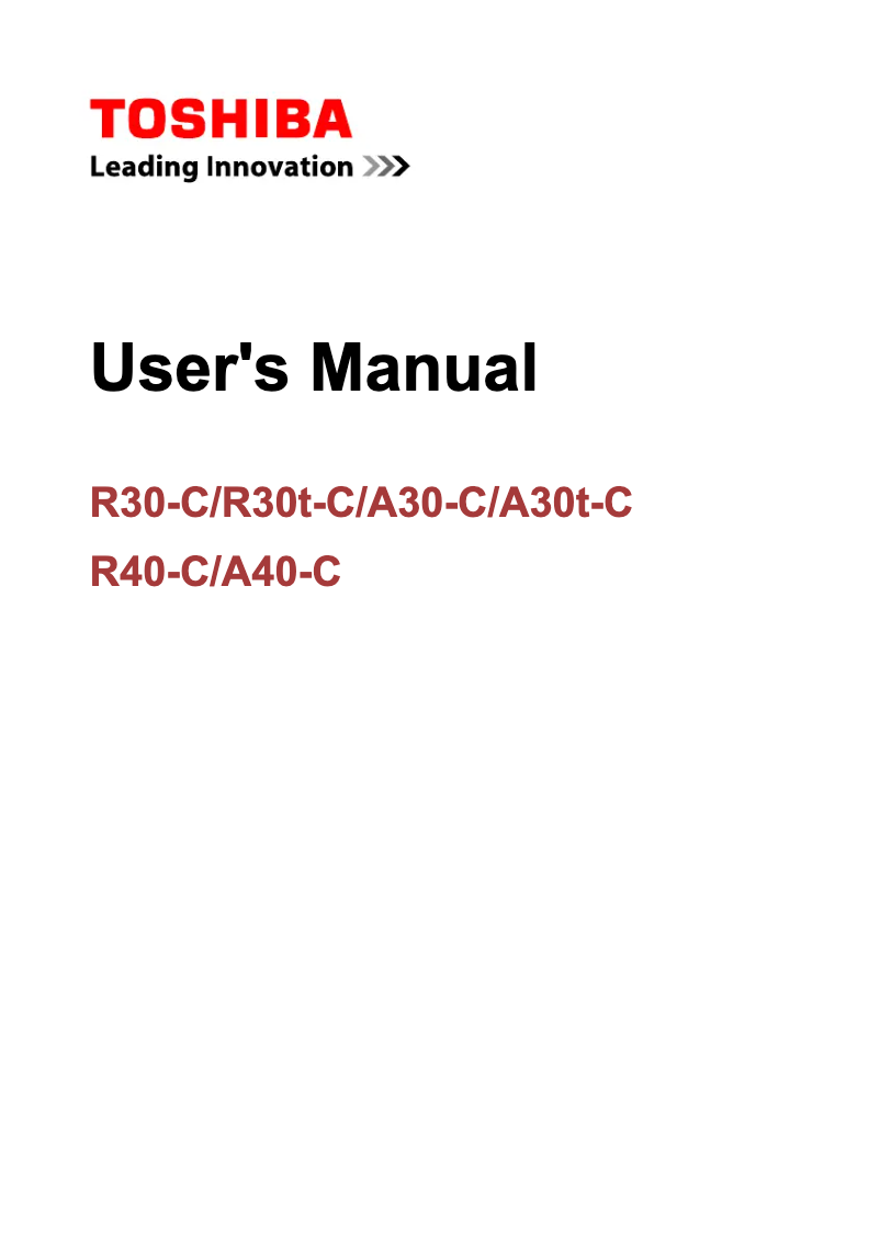Image de la première page du manuel de l'appareil Portege R30