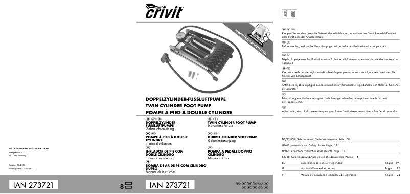 Page 1 de la notice Manuel utilisateur Crivit FP-1869