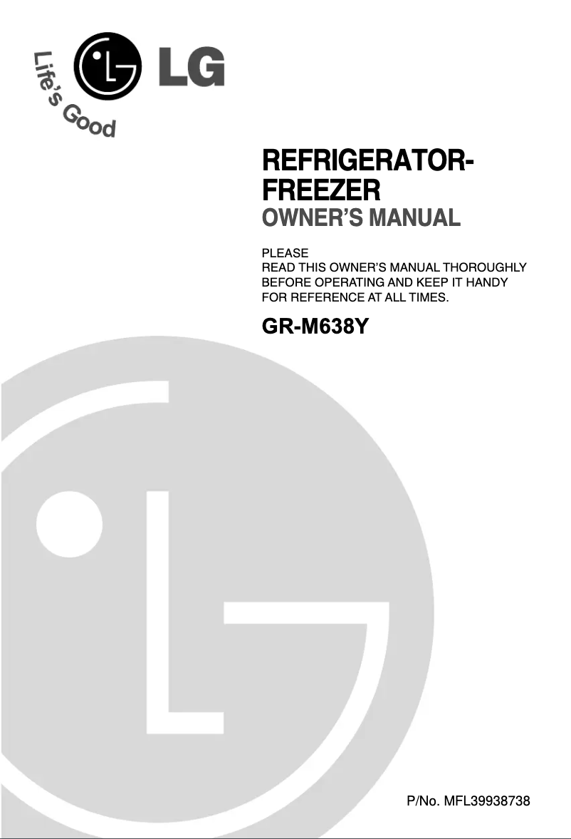 Page 1 de la notice Manuel utilisateur LG GR-M638YQ