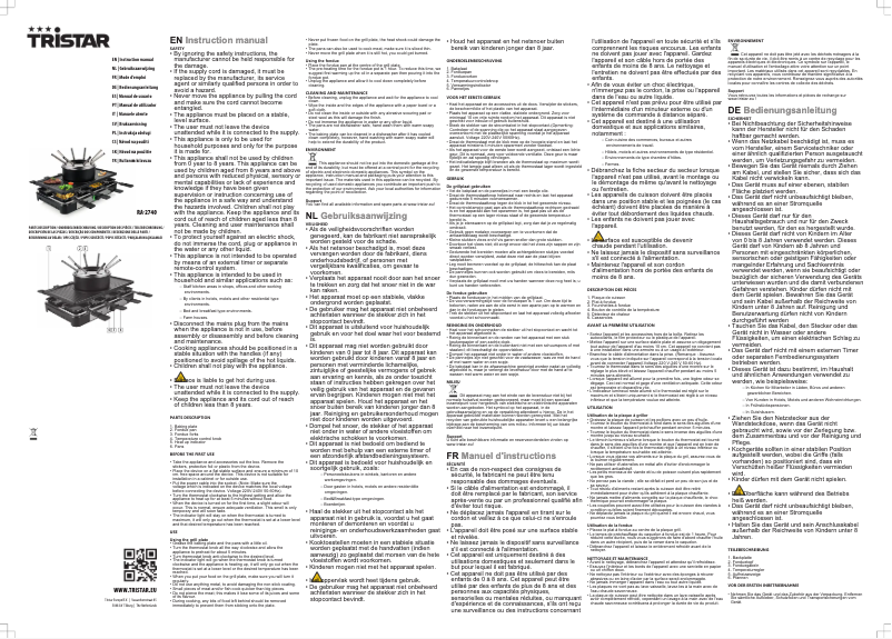 Image de la première page du manuel de l'appareil RA-2740