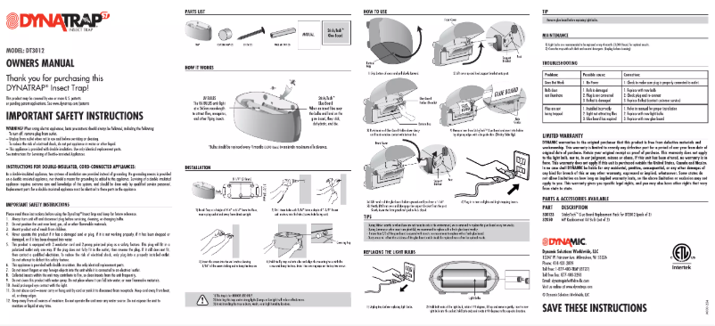 Image de la première page du manuel de l'appareil DT3012