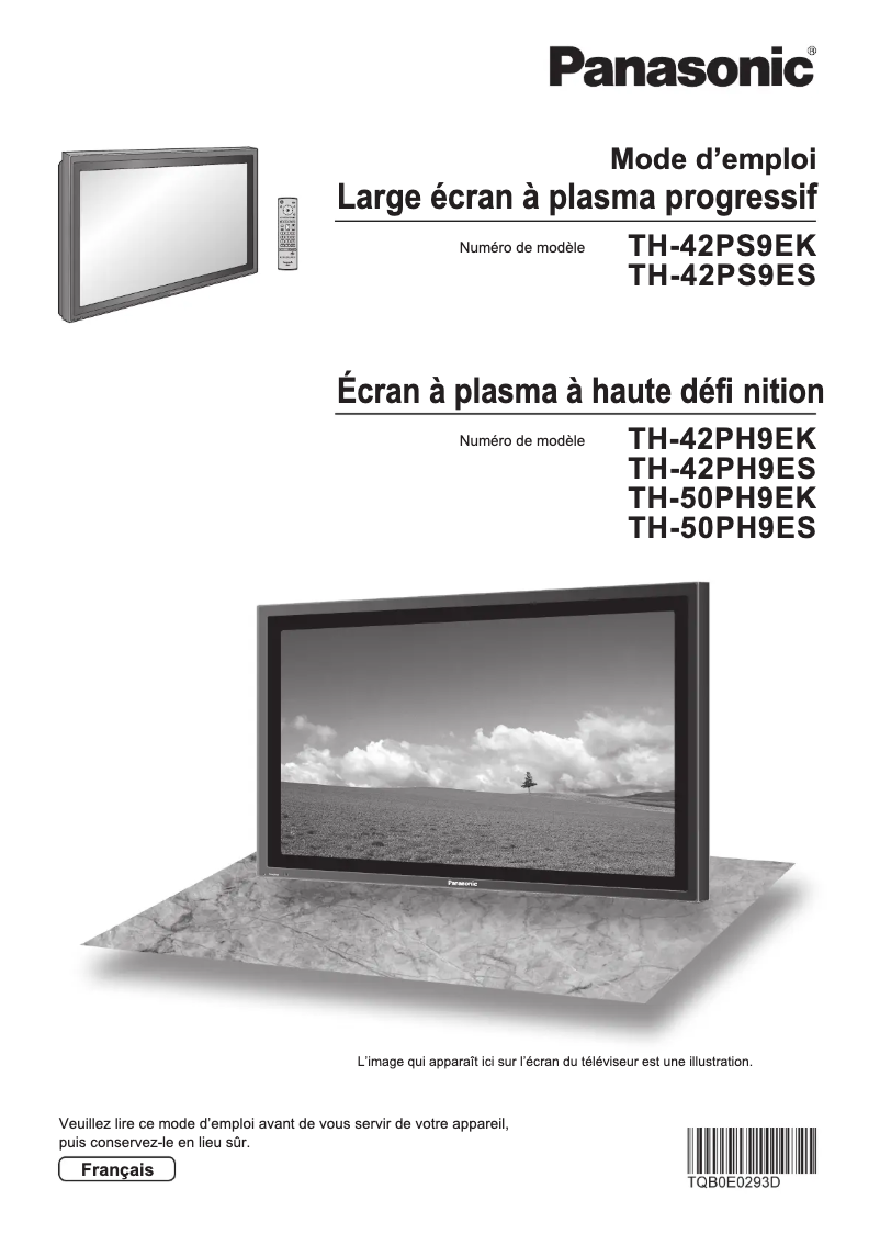Page 1 de la notice Manuel utilisateur Panasonic TH-50PH9ES