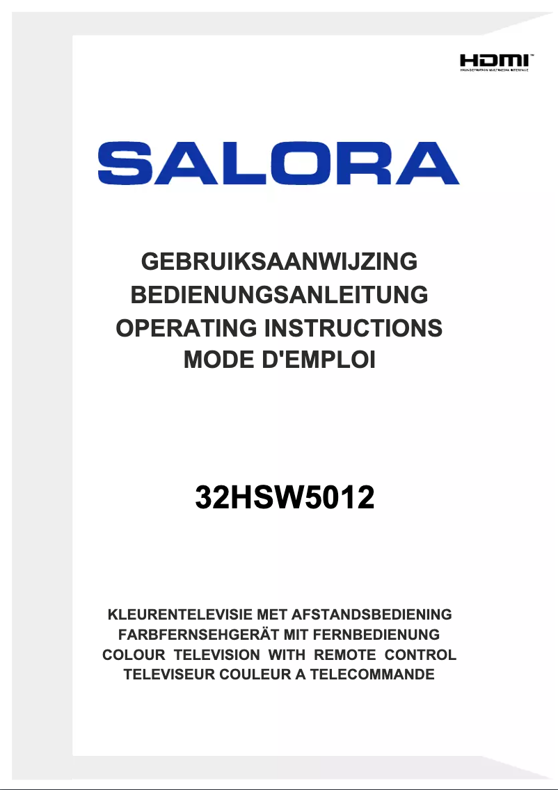 Page n°1 - Manuel utilisateur Salora 32HSW5012