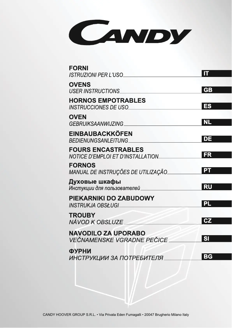 Page 1 de la notice Manuel utilisateur Candy FPE 609A/6XL