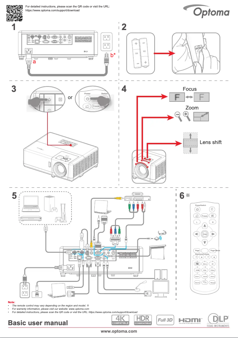 Page 1 de la notice Manuel d'utilisation et d'entretien Optoma ZH507