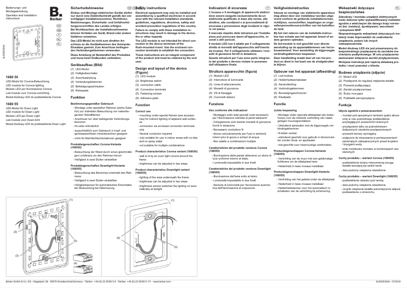 Page 1 de la notice Manuel utilisateur Berker 168050