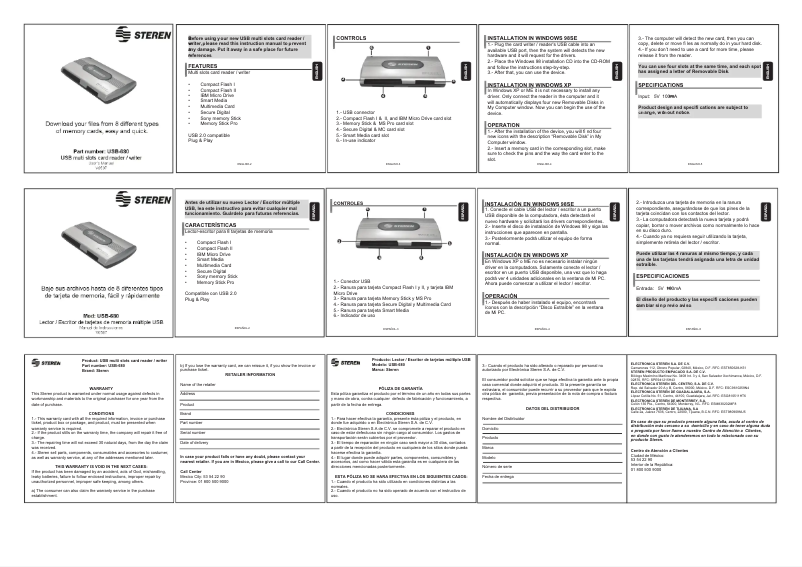 Page n°1 - Manuel utilisateur Steren USB-680