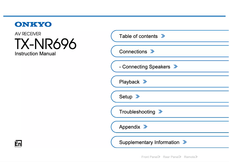 Page 1 de la notice Manuel utilisateur Onkyo TX-NR696-S