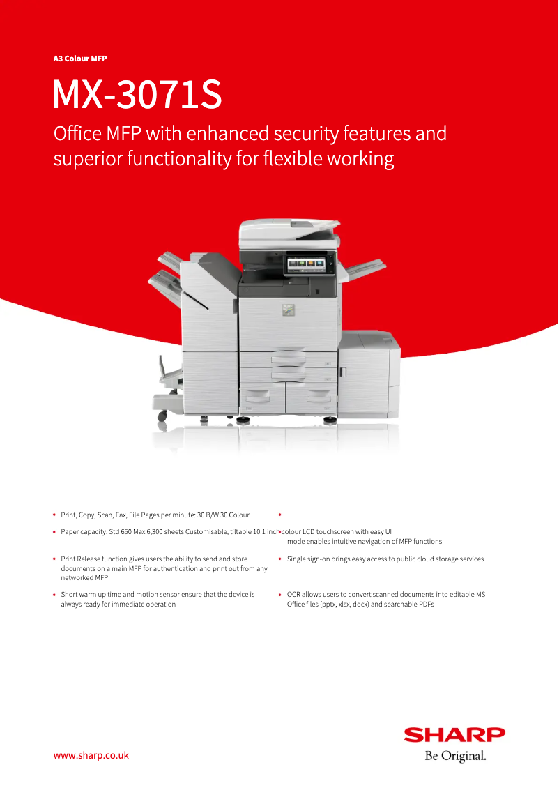 Page n°1 - Fiche technique Sharp MX-3071S