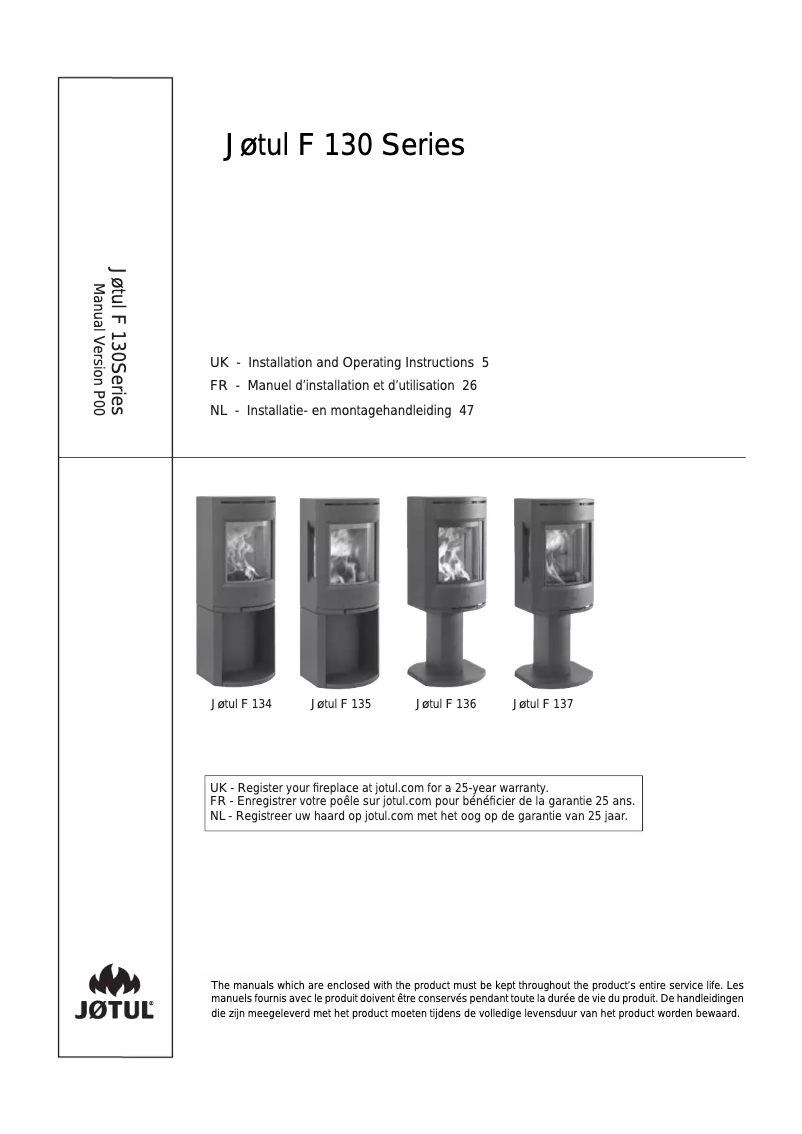 Image de la première page du manuel de l'appareil F 135