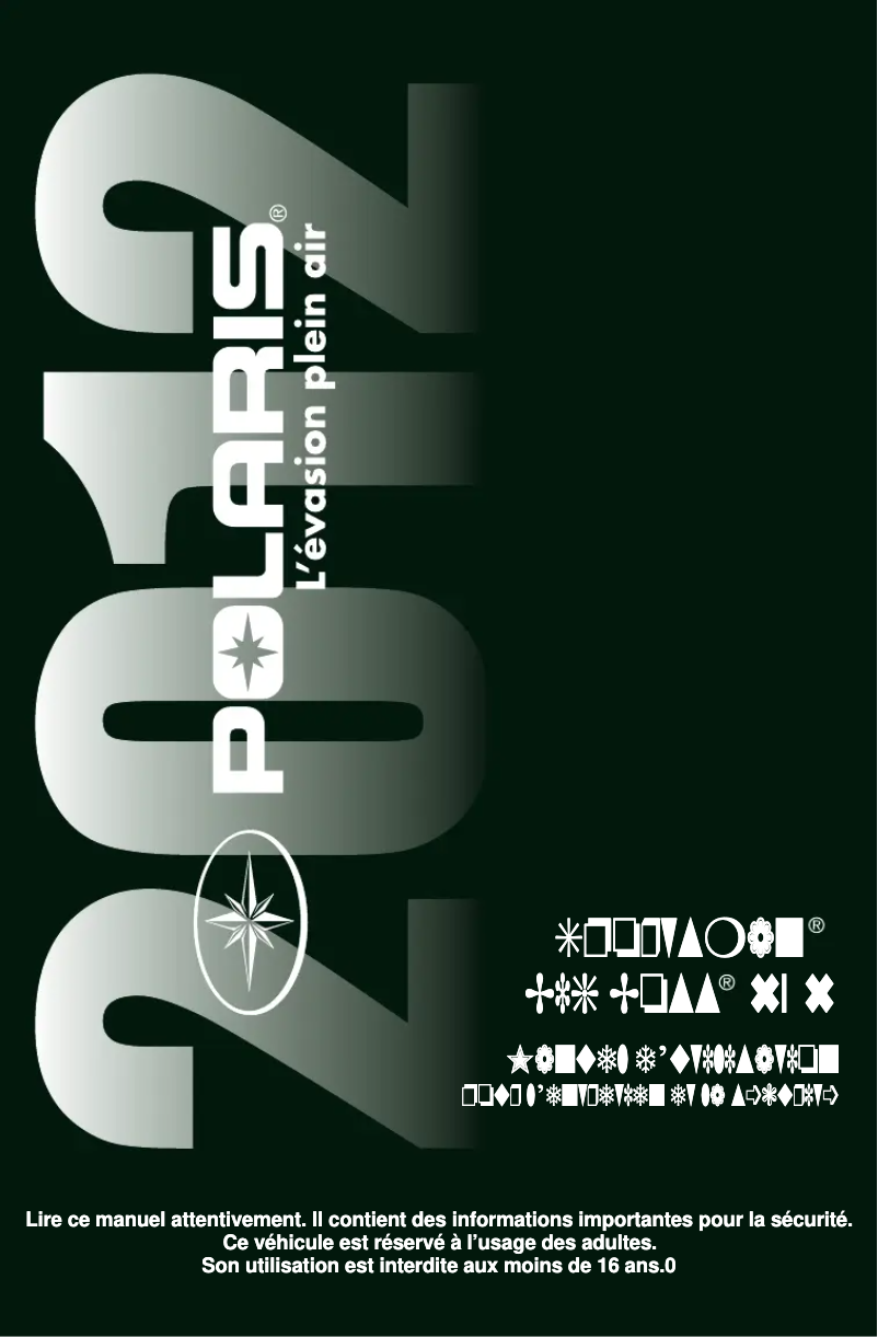 Page 1 de la notice Manuel utilisateur Polaris Sportsman Big Boss 6×6 800 EF (2012)