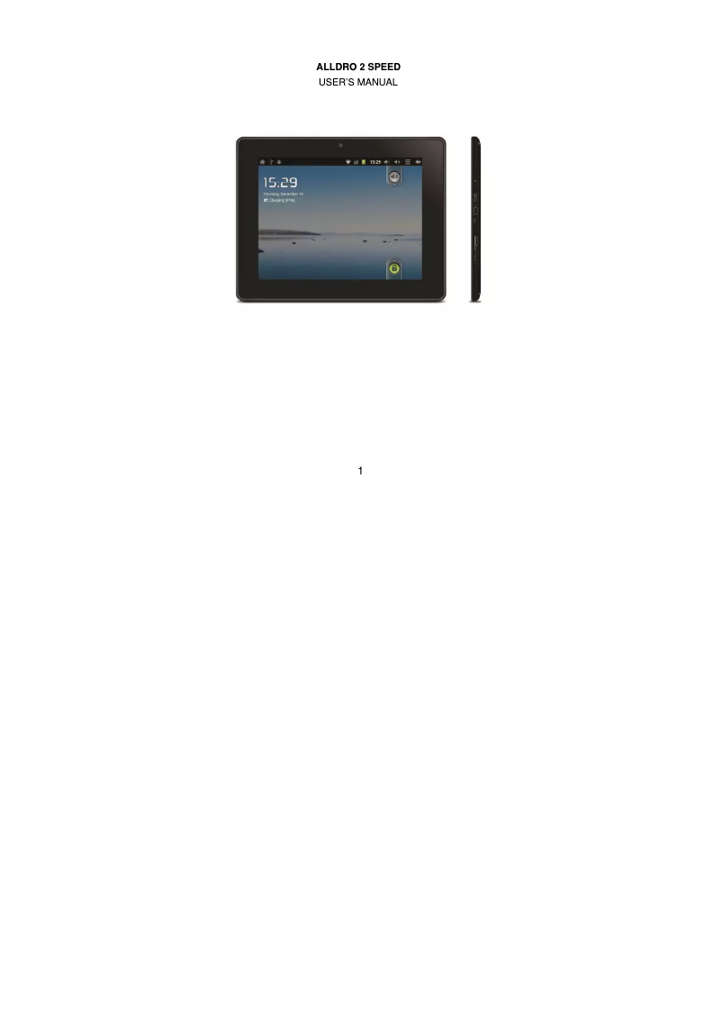 Page 1 de la notice Manuel utilisateur Allview Alldro 2 Speed