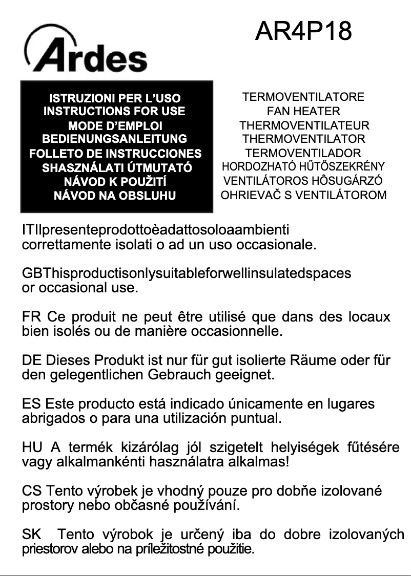 Página 1 del manual Manual de usuario Ardes AR4P18