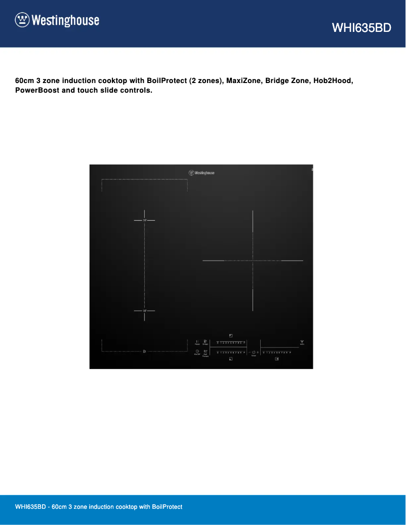Page n°1 - Fiche technique Westinghouse WHI635BD