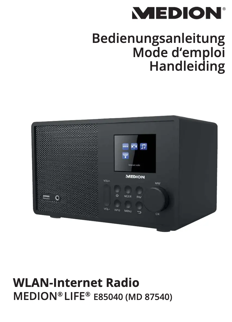 Image de la première page du manuel de l'appareil LIFE E85040 (MD 87540)