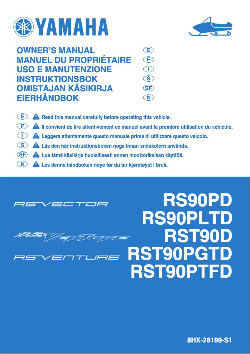 Image de la première page du manuel de l'appareil RS Vector (2013)