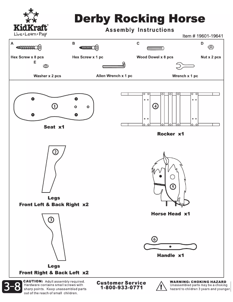 Page n°1 - Manuel utilisateur KidKraft Derby Rocking Horse