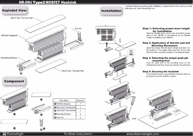 Page n°1 - Manuel utilisateur Thermalright HR-09U