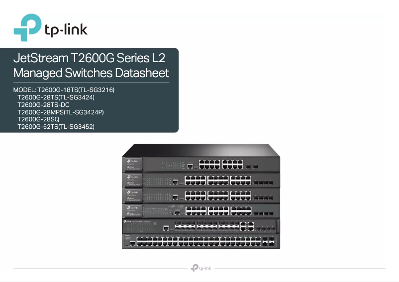 Page 1 de la notice Fiche technique TP-Link JetStream T2600G-28MPS
