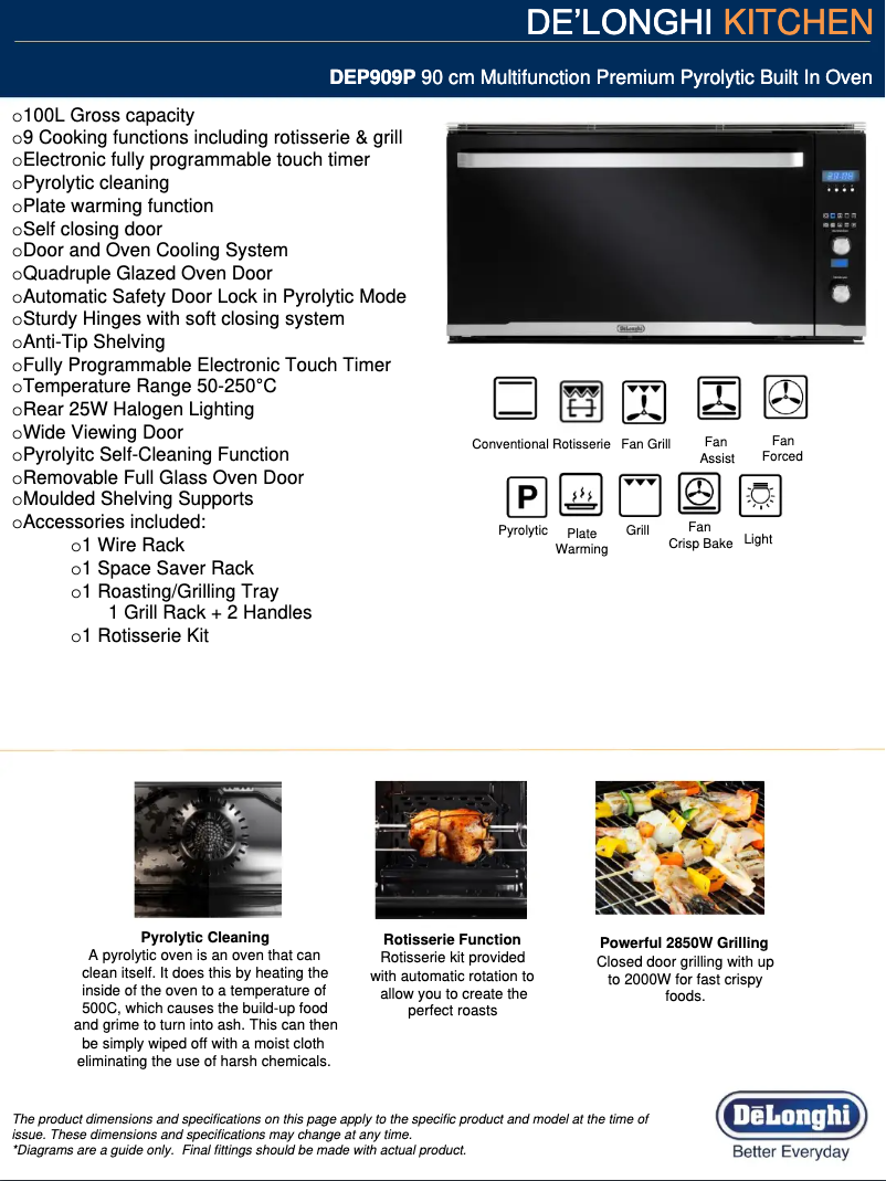 Page n°1 - Fiche technique DeLonghi DEP909P