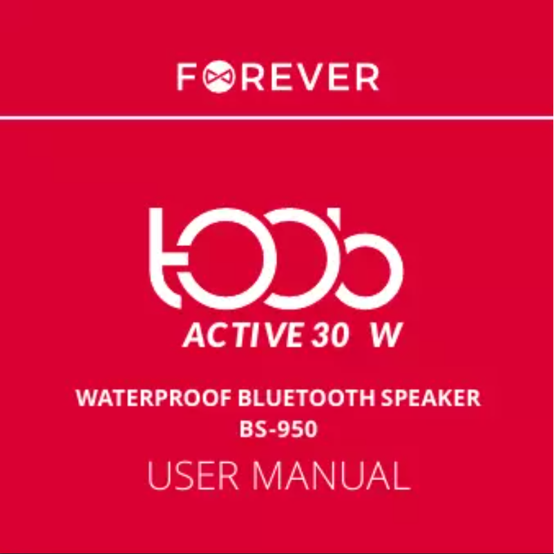 Página 1 del manual Manual de usuario Forever Toob 30 BS-950
