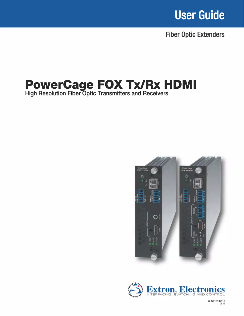 Page 1 de la notice Manuel utilisateur Extron PowerCage FOX Tx HDMI MM