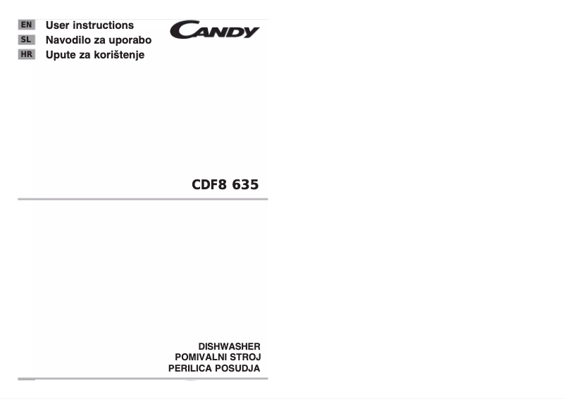 Page n°1 - Manuel utilisateur Candy CDF8 635-S