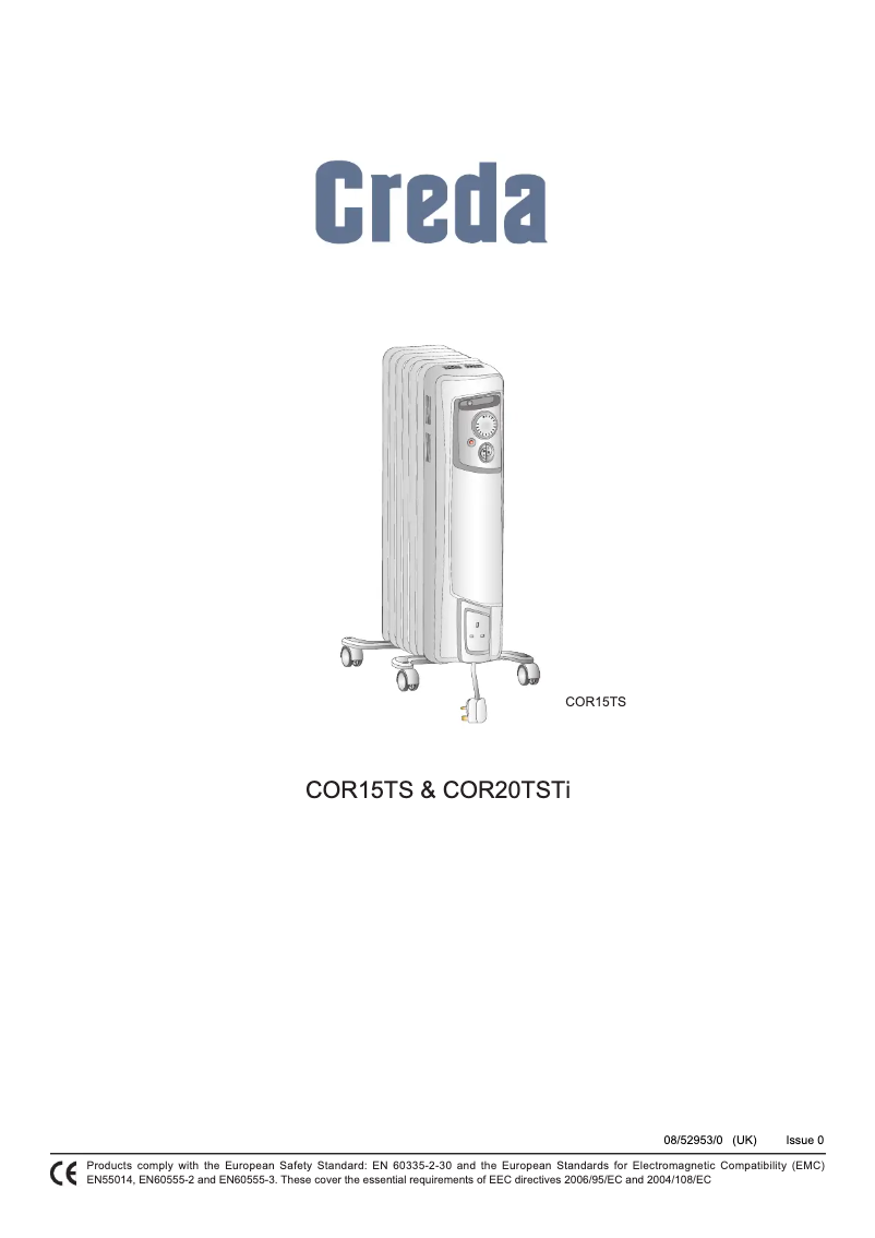 Page 1 of the manual User Manual Creda COR15TS