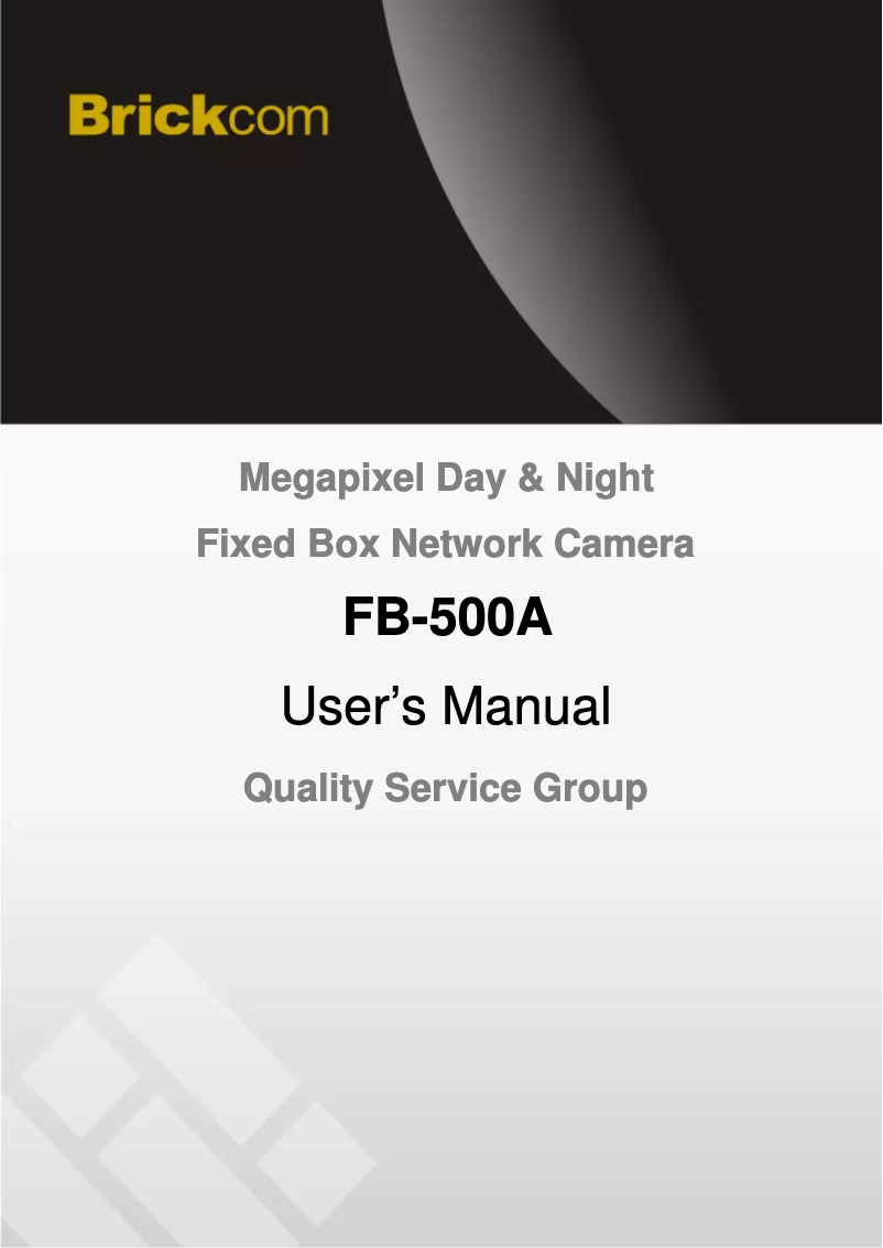 Page n°1 - Manuel utilisateur Brickcom FB-500AP