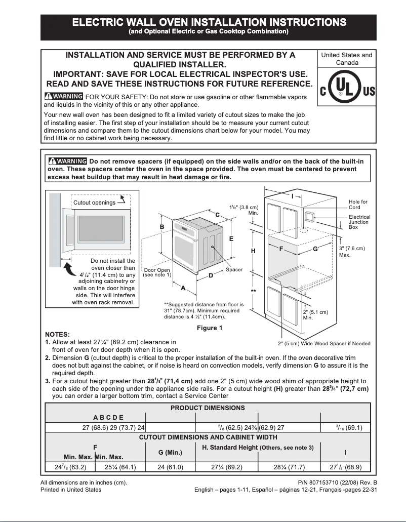Image de la première page du manuel de l'appareil FGEW276SPF