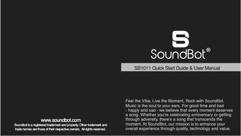 Image de la première page du manuel de l'appareil SB1011