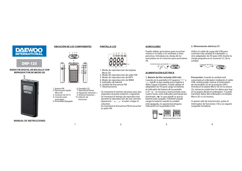 Image de la première page du manuel de l'appareil DRP-125