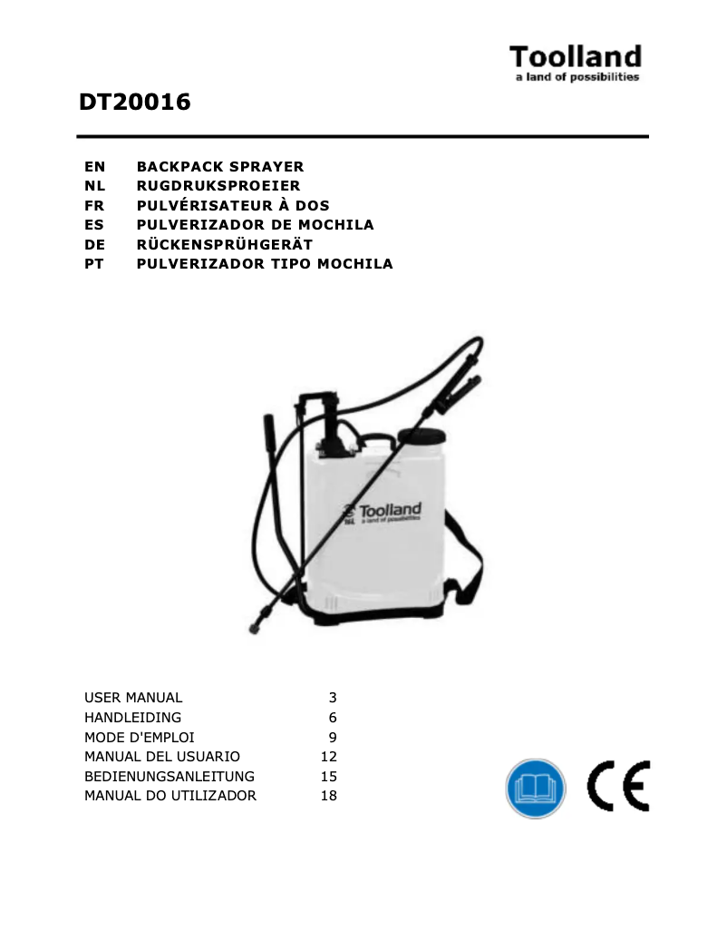 Page 1 de la notice Manuel utilisateur Toolland DT20016