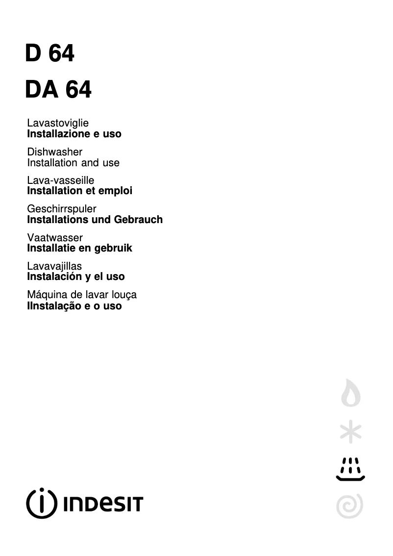 Page 1 de la notice Manuel utilisateur Indesit D 64