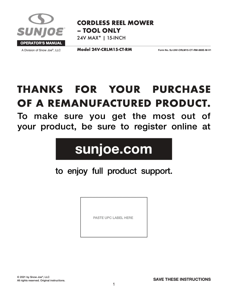 Image de la première page du manuel de l'appareil 24V-CRLM15-CT-RM