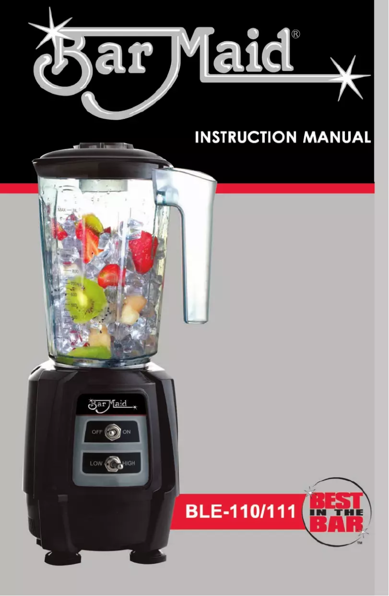 Page 1 de la notice Manuel utilisateur Bar Maid BLE-110