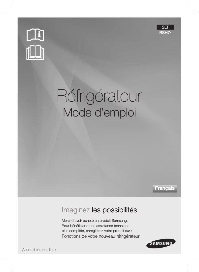 Page 1 de la notice Manuel utilisateur Samsung RSH7PNSW