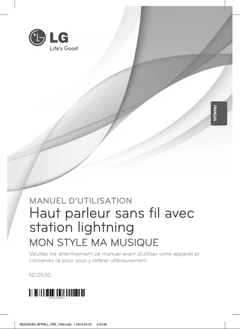 Page 1 de la notice Manuel utilisateur LG ND2530