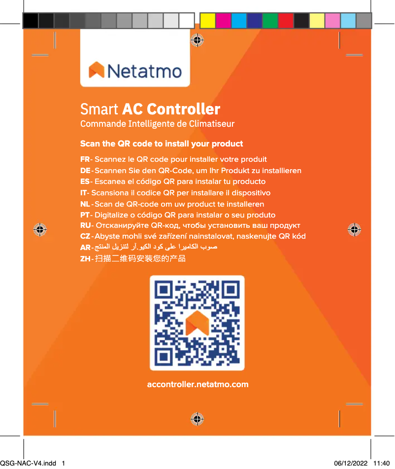 Page 1 de la notice Manuel utilisateur Netatmo Smart AC Controller