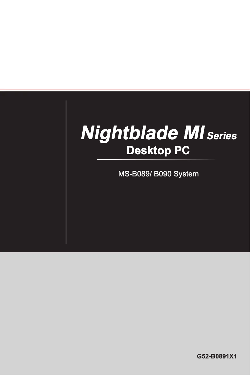 Page n°1 - Manuel utilisateur MSI Nightblade MI2C037