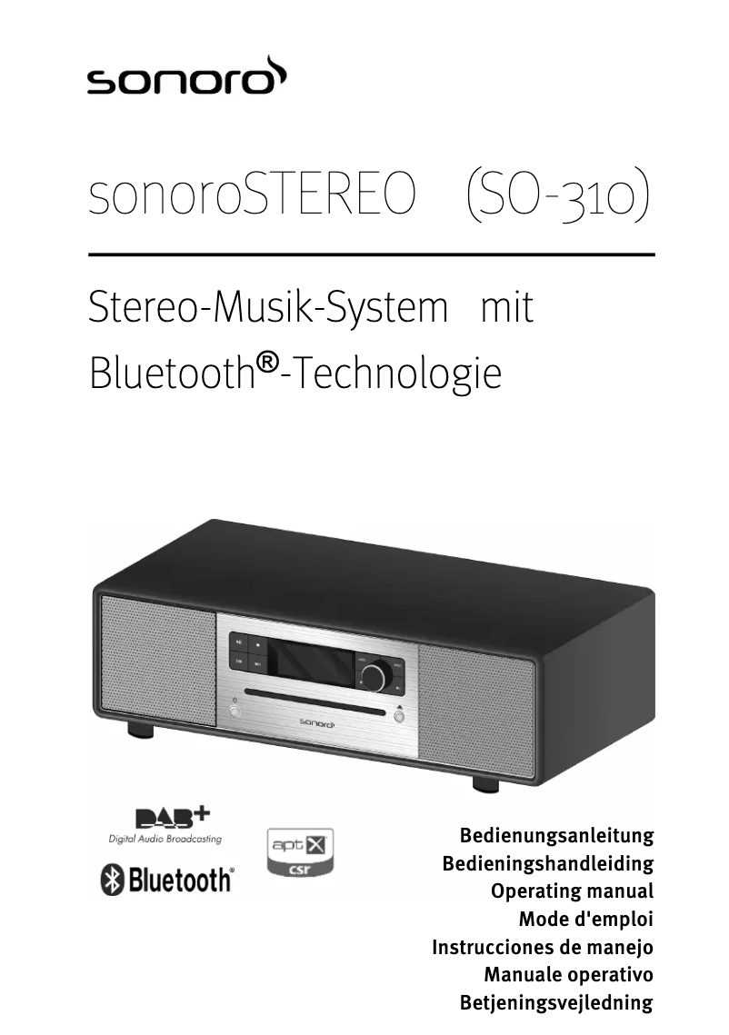 Image de la première page du manuel de l'appareil Stereo SO-310