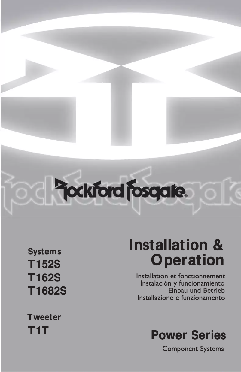 Page n°1 - Manuel utilisateur Rockford Fosgate T1T