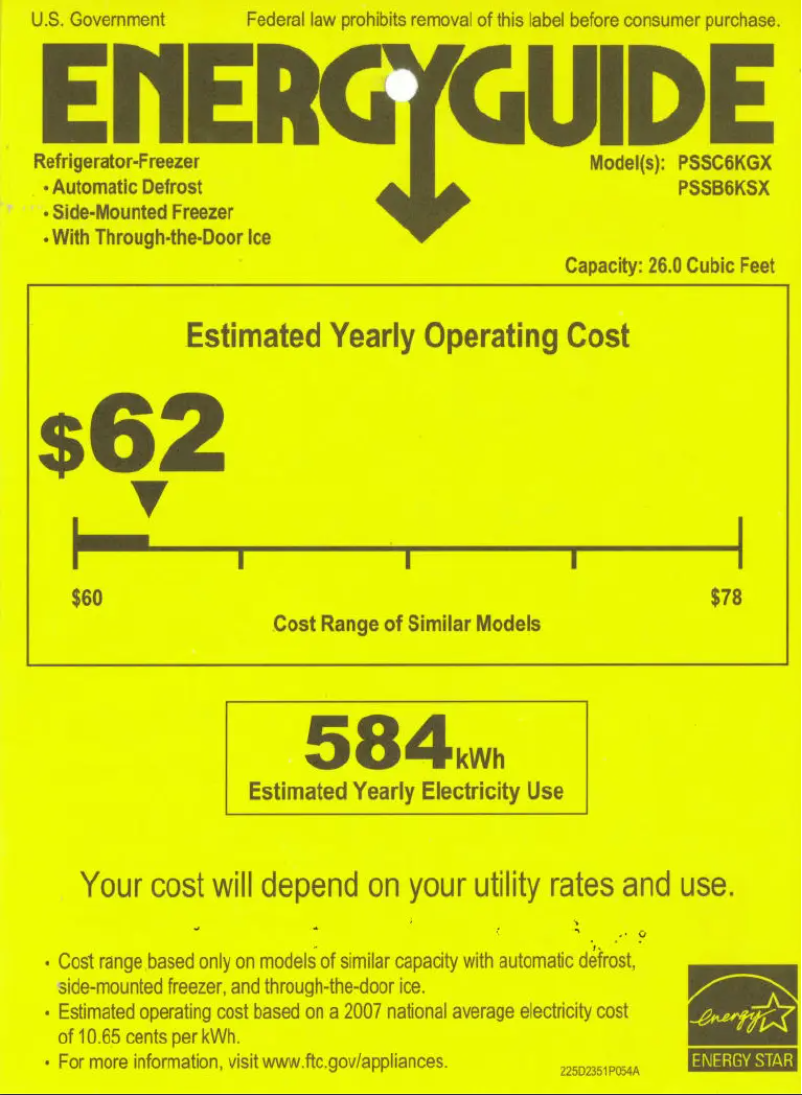 Image de la première page du manuel de l'appareil Profile PSSB6KSXSS
