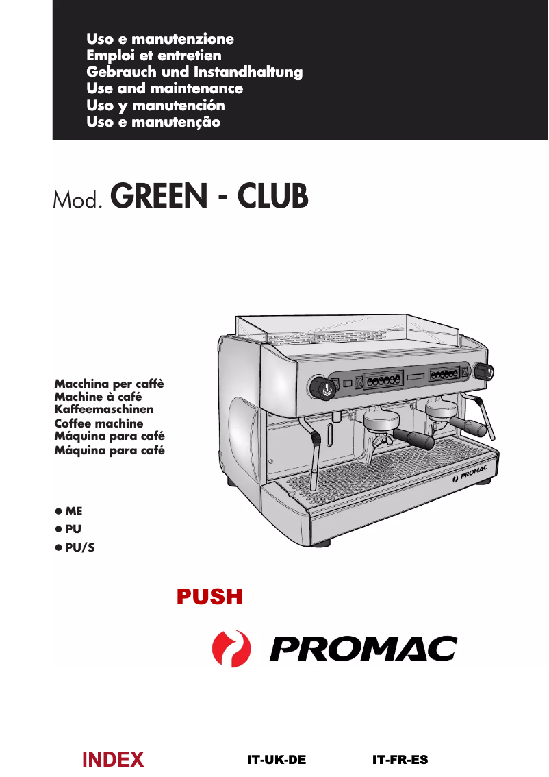 Page 1 de la notice Manuel utilisateur Promac Green PU/S