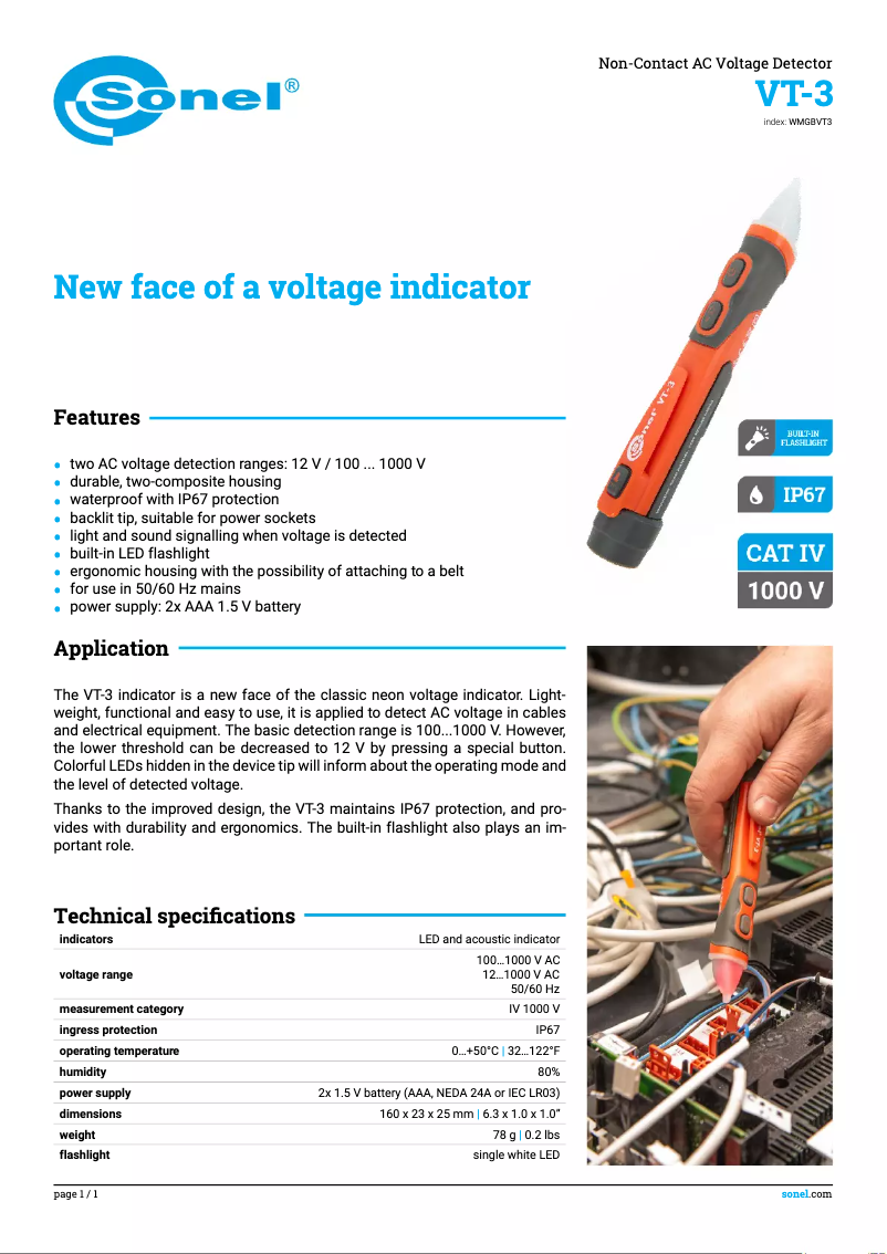 Imagen de la primera página del manual del dispositivo VT-3