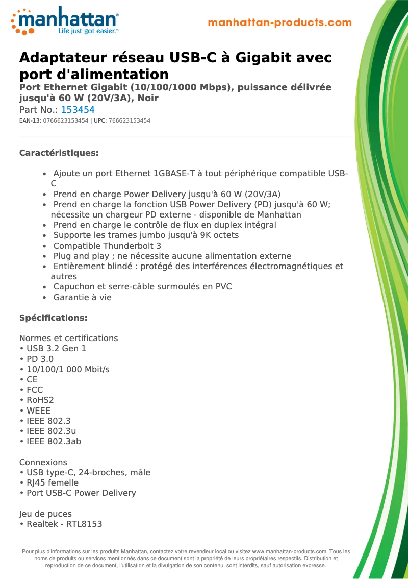 Page n°1 - Manuel utilisateur Manhattan 153454