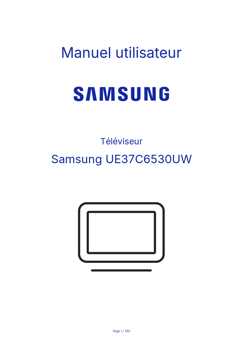 Image de la première page du manuel de l'appareil UE37C6530UW