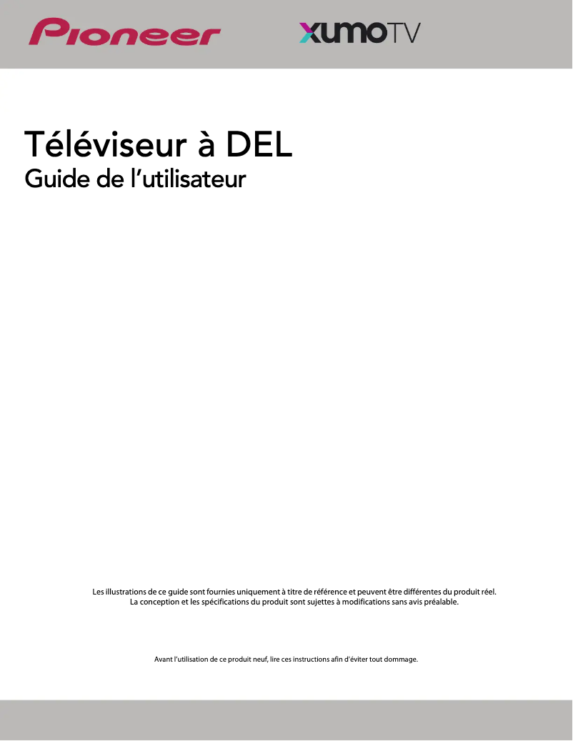Page 1 de la notice Manuel utilisateur Pioneer PN40-551-24U
