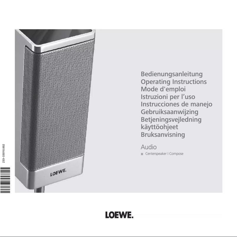 Page n°1 - Manuel utilisateur Loewe Centerspeaker I Compose